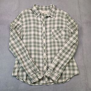 Denim & Supply Ralph Lauren Tomboy Shirt Women L Plaid Long Sleeve Button Up Y2K